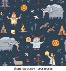 Cute collection of color sketches northern shamans