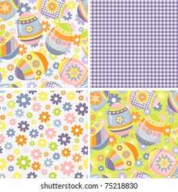 Cute collection of Easter seamless patterns (EPS10)