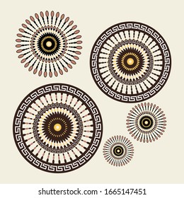 Cute Collection of Ethnic patterns. Geometric decor elements.Can be used on t-shirts, hoodies, mugs, posters and any other merchandise.