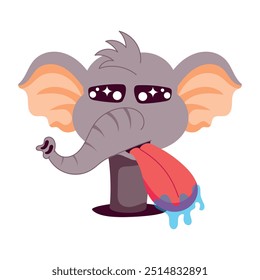 Linda Colección de mascotas de elefantes de estilo plano 

