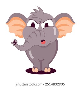 Niedliche Sammlung von flachen Stil Elefant Maskottchen 

