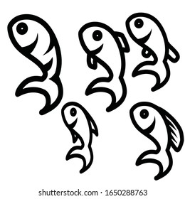 cute collection of goldfish in vector form