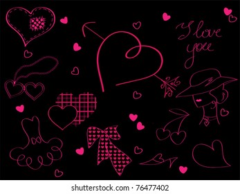 cute collection of hearts