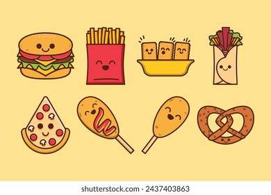 cute collection of ready-to-eat foods