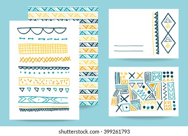 Cute Collection of Templates and modern creative cards.  Retro patterns for Posters, Flyers and Banner Designs.