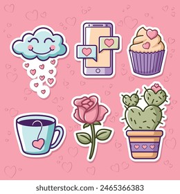 Cute collection for Valentine's Day in vector elements