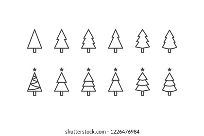 Cute collection of vector Christmas trees
