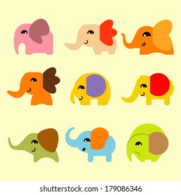 Cute Coloful Elephant 