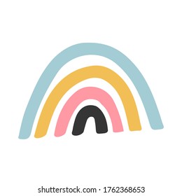 Cute color baby rainbow, vector illustration.