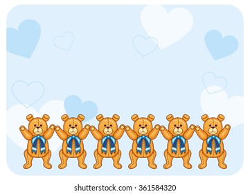 Cute color background with Teddy Bears