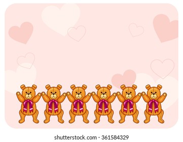 Cute color background with Teddy Bears