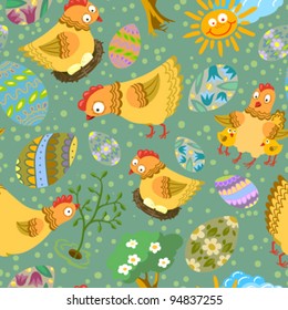 Cute color easter seamless pattern