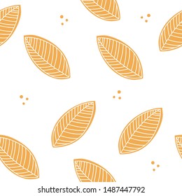Cute color floral in scandinavian style. Isolated leaves seamless pattern.