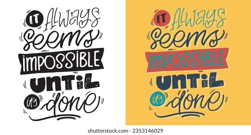 Cute color lettering postcard motivation - t-shirt design, tee design, art design lettering, mug print, bag print.