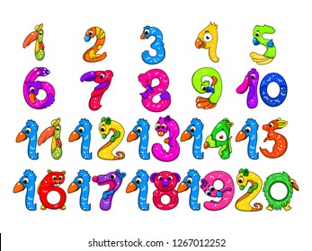 Cute Color Number Sets Childrens Cartoon Stock Vector (Royalty Free ...