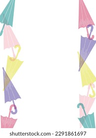 Cute color scheme closed umbrella background illustration