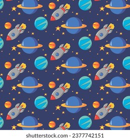 Cute color space template, drawn space cute simple children's illustration