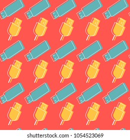cute color usb seamless pattern