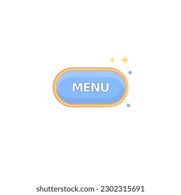 Cute colored button "Menu" on white background