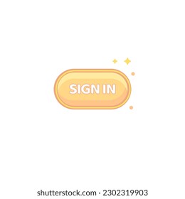 Cute colored button "sign in" on white background