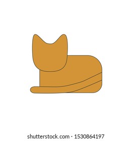 Cute colored cats silhouette. 
Vector kitten from simple shapes. Symbol for pet shop website, flyers, banner, branding. Emblem with simple cat.