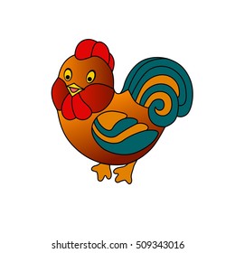 
cute colored Christmas Cockerel