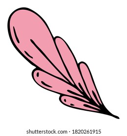estilo boho de pluma de color lindo color de vectores elemento decorativo dibujo a mano alzada