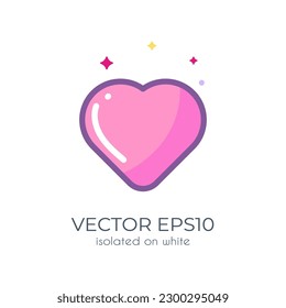 Icono de color lindo "Corazón" en fondo blanco