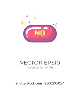Cute colored icon "No button" on white background