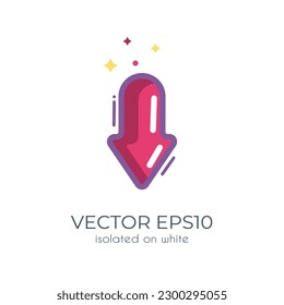 Cute colored icon "Red arrow" on white background