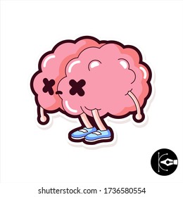 Cute colored illustration of a brain.