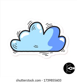 Cute colored illustration of a cloud.