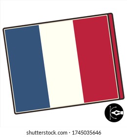 Cute colored illustration of a French flag.