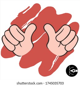 Ilustración de color lindo de un gesto de mano.