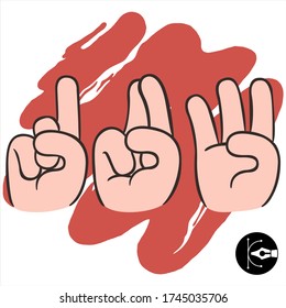 Ilustración de color lindo de un gesto de mano.