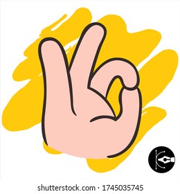 Cute colored illustration of a hand gesture.