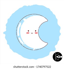 Ilustración de una luna de color.