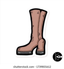 Ilustración de color lindo de un par de botas.