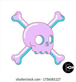 Cute colored illustration of a skull.