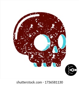 Cute colored illustration of a skull.