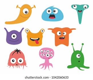 Cute colored monsters