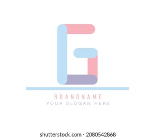 cute Colored pastel Capital Letter G Alphabet. cute pastel alphabet G for Title, Header, Letters and Logo. Letter G cute Logo
