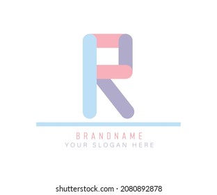 cute Colored pastel Capital Letter R Alphabet. cute pastel alphabet R for Title, Header, Letters and Logo. Letter R cute Logo
