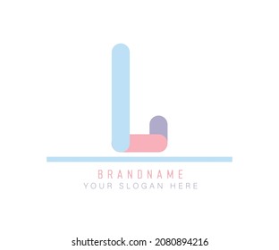 cute Colored pastel Capital Letter L Alphabet. cute pastel alphabet L for Title, Header, Letters and Logo. Letter L cute Logo
