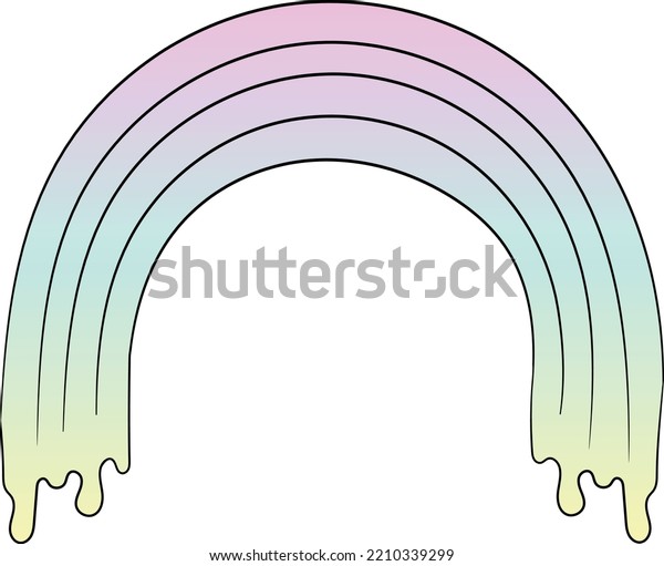 Cute Colored Pastel Goth Rainbow Stock Vector (Royalty Free) 2210339299