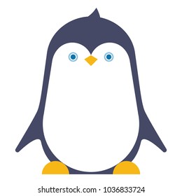 Cute colored penguin character.