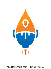cute colored rocket illustration
