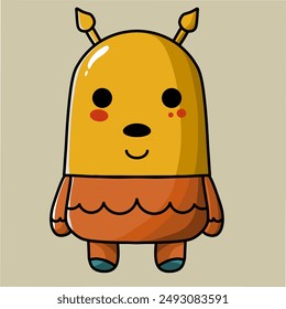 a cute colored vector character image, can be used as a doodle, icon or logo.