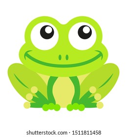 Cute colored vector frog with smile