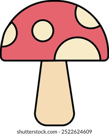 cute colored vector mushroom icon